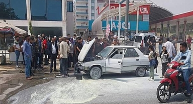 Urfa'da LPG'li araçta yangın!