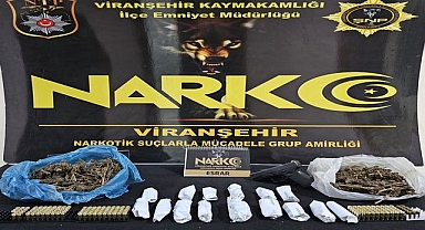 Viranşehir’de narkotik operasyonunda uyuşturucu ve silah ele geçirildi