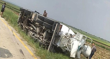 Şanlıurfa'da feci olay! Beton mikseri devrildi