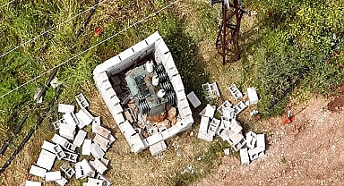 Urfa'da drone ile denetim! Kaçak trafoya el konuldu