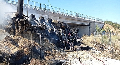 Urfa'da Köprüden Uçan Tır Alev Topuna Döndü!