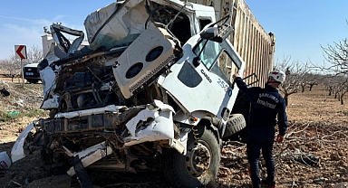 Şanlıurfa'da Kamyon Şoförü Kontrolü Kaybedince Fıstık Bahçesine Girdi!
