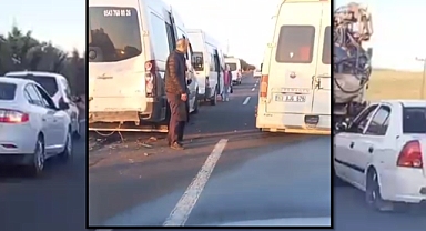 Şanlıurfa - Suruç Yolunda Zincirleme Kaza! 4 Personel Servisi Kazaya Karıştı