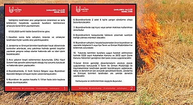 Şanlıurfa Valiliği'nden Hasat Dönemi Uyarısı! Anız Yakanlara Yasal İşlem Uygulanacak