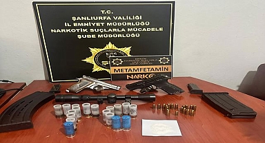 Birecik'te Uyuşturucuya Ağır Darbe, Metamfetamin, Kenevir, Silahlar Ele Geçirildi!