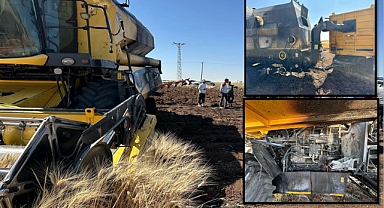 Şanlıurfa Viranşehir'de Biçerdöver Yangını, Tarla Kül Olmaktan Son Anda Kurtuldu!