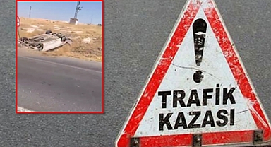 Şanlıurfa-Suruç Karayolunda Trafik Kazası, Otomobil Şarampole Devrildi!