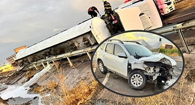 Şanlıurfa'da Kırmızı Işıkta Bekleyen Otomobile Tanker Çarptı! Çok Sayıda Yaralılar Var