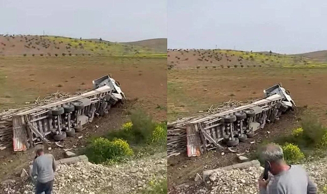 Şanlıurfa’da Trafik Kazası Tır Şarampole Devrildi