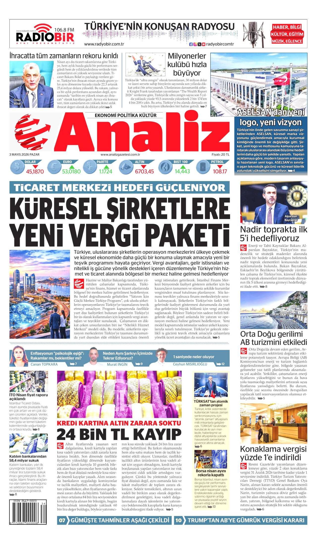 Analiz Gazetesi Gazete Manşeti
