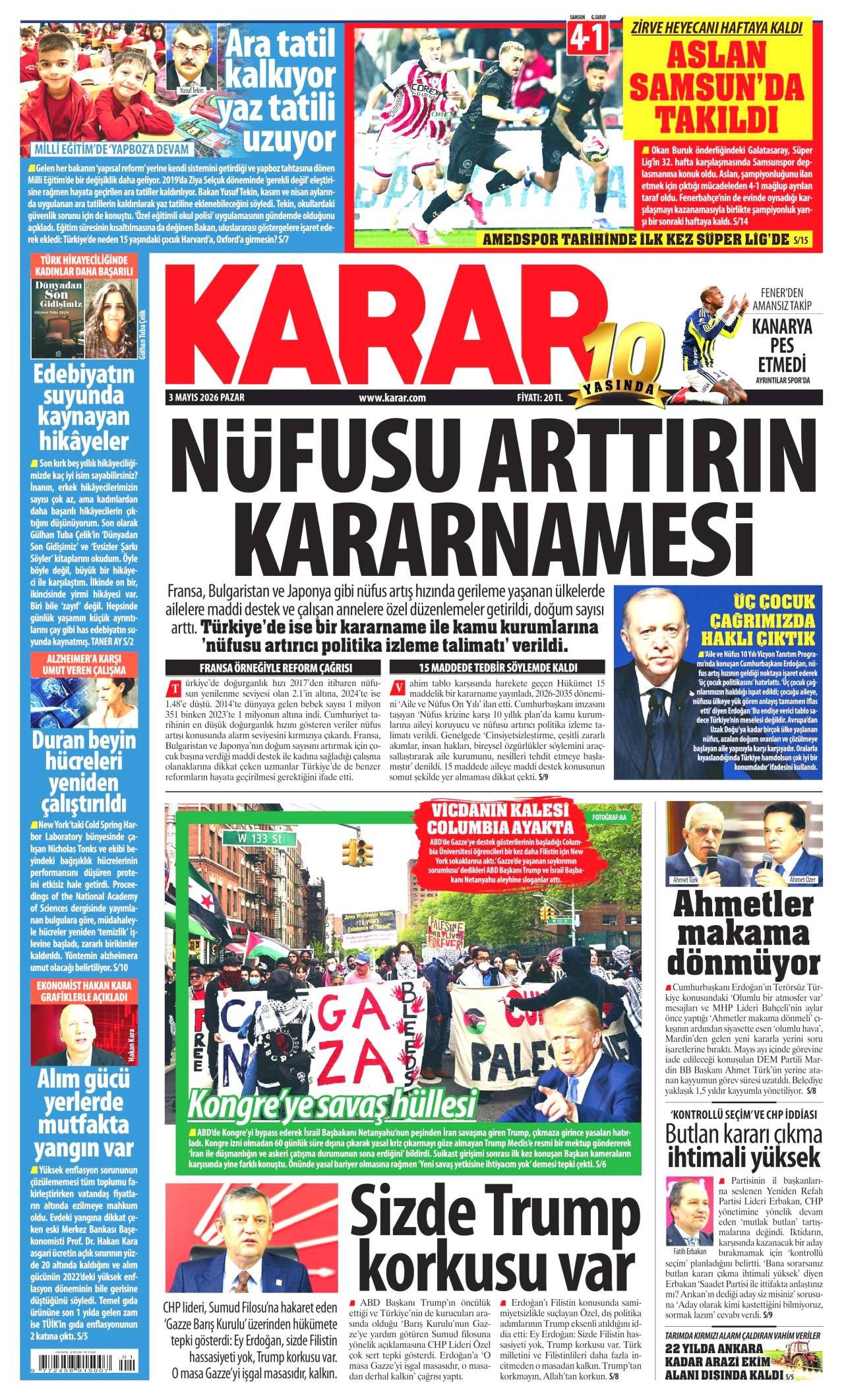 Karar Gazetesi Gazete Manşeti