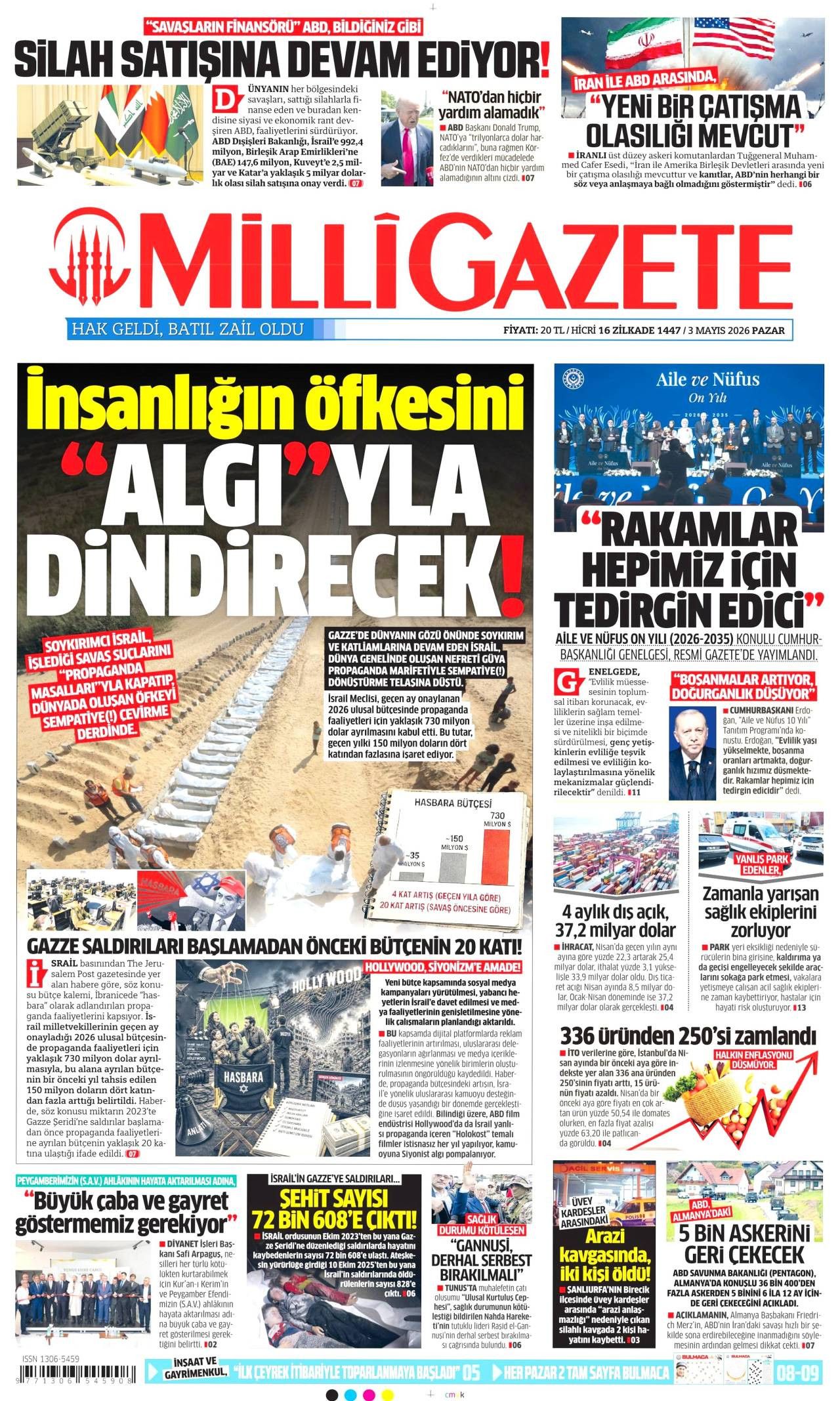 Milli Gazete Gazete Manşeti